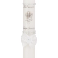 Świeca Liturgiczna Chrzest Duch Św./Cyrkonie NCH42 - Biały/Srebrny