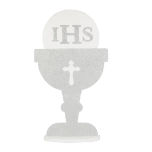 Kielich Styropianowy IHS z Brokatem 78cm - Srebrny