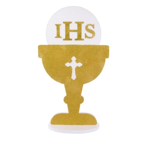 Kielich Styropianowy IHS z Brokatem 78cm - Złoty