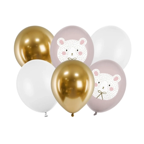 Balony Urodzinowe dla Dzieci Miś Polarny 30cm kpl. 6szt