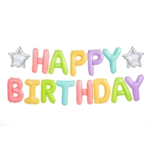 Balony Foliowe Pastel Napis Happy Birthday 35x395cm 
