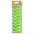 Słomki Papierowe Zielone w Groszki 20cm kpl. 24szt 