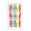 Klamerki Drewniane Kolorowe 3cm kpl. 24szt