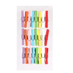 Klamerki Drewniane Kolorowe 3cm kpl. 24szt