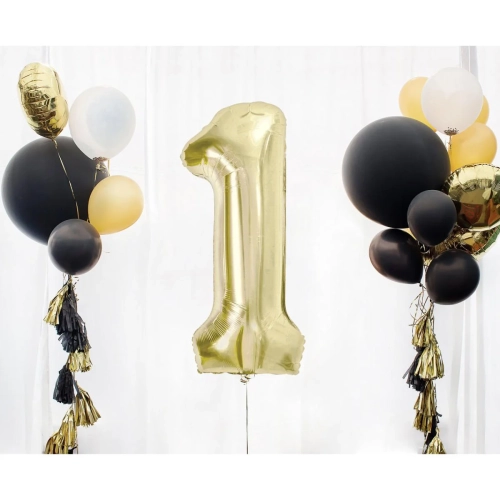 Balon Foliowy 85cm Cyfra 1 - Szampan