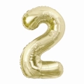 Balon Foliowy 85cm Cyfra 2 - Szampan