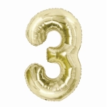 Balon Foliowy 85cm Cyfra 3 - Szampan