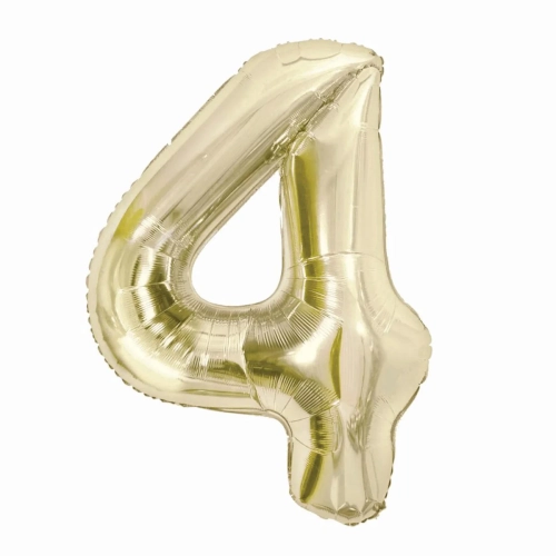 Balon Foliowy 85cm Cyfra 4 - Szampan