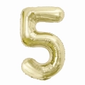 Balon Foliowy 85cm Cyfra 5 - Szampan