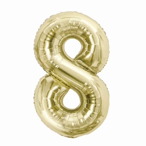 Balon Foliowy 85cm Cyfra 8 - Szampan