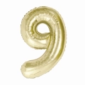 Balon Foliowy 85cm Cyfra 9 - Szampan