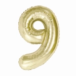 Balon Foliowy 85cm Cyfra 9 - Szampan