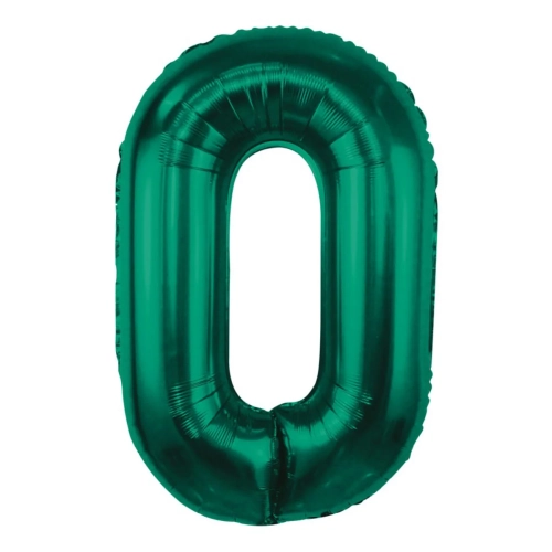 Balon Foliowy 85cm Cyfra 0 - Zielony