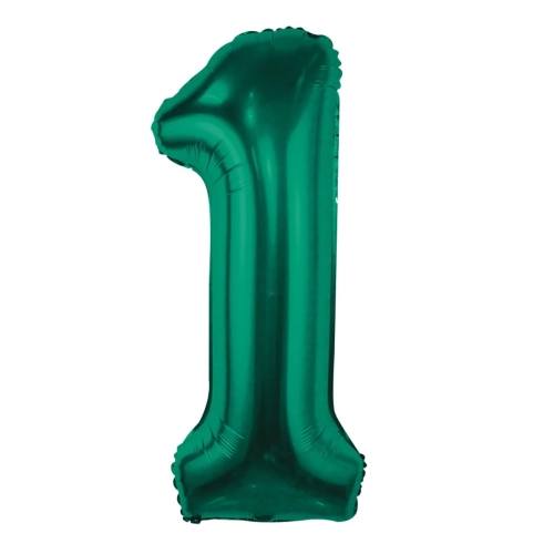 Balon Foliowy 85cm Cyfra 1 - Zielony