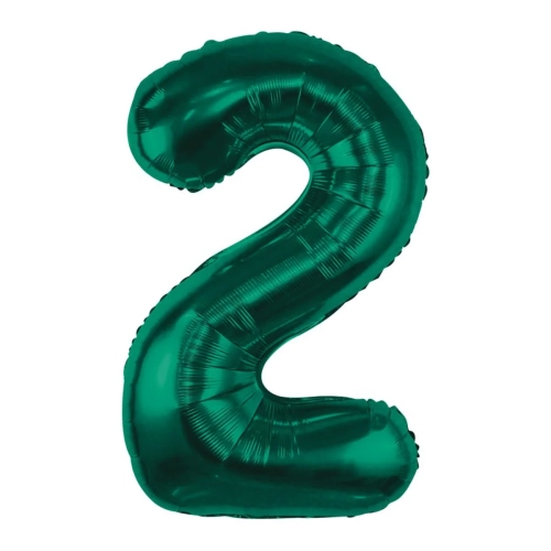 Balon Foliowy 85cm Cyfra 2 - Zielony