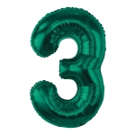 Balon Foliowy 85cm Cyfra 3 - Zielony