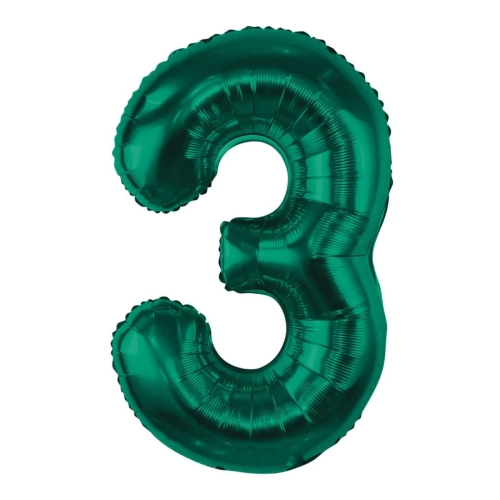 Balon Foliowy 85cm Cyfra 3 - Zielony