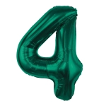 Balon Foliowy 85cm Cyfra 4 - Zielony