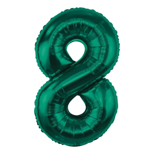 Balon Foliowy 85cm Cyfra 8 - Zielony