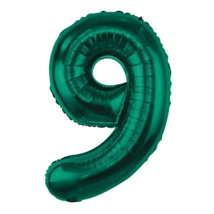 Balon Foliowy 85cm Cyfra 9 - Zielony