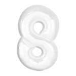 Balon Foliowy 92cm Cyfra 8 - Biały