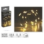 Lampki LED 20 Diod Łezka na Baterie - Ciepły Biały