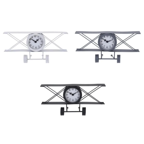 Zegar Metalowy Samolot 15x30cm - 3 kolory