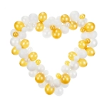 Balony Girlanda Serce ze Stelażem - Złoty/Biały