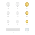 Balony Girlanda Serce ze Stelażem - Złoty/Biały