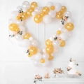 Balony Girlanda Serce ze Stelażem - Złoty/Biały