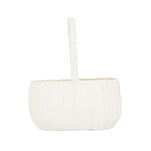 Osłonka Koszyk Owalny Taśma 14x24cm - Biały