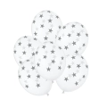 Balony Lateksowe Srebrne Gwiazdki 30cm kpl. 6szt