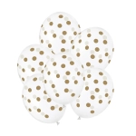 Balony Lateksowe Złote Kropki 30cm kpl. 6szt
