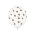 Balony Lateksowe Złote Kropki 30cm kpl. 6szt