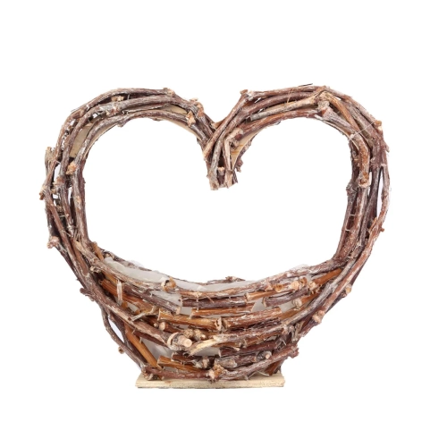 Osłonka Serce Gałązki 32x38cm - Naturalny