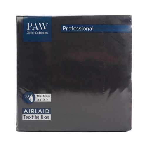 Serwetki Flizelinowe PAW Professional Airlaid kpl. 50szt - Czarny