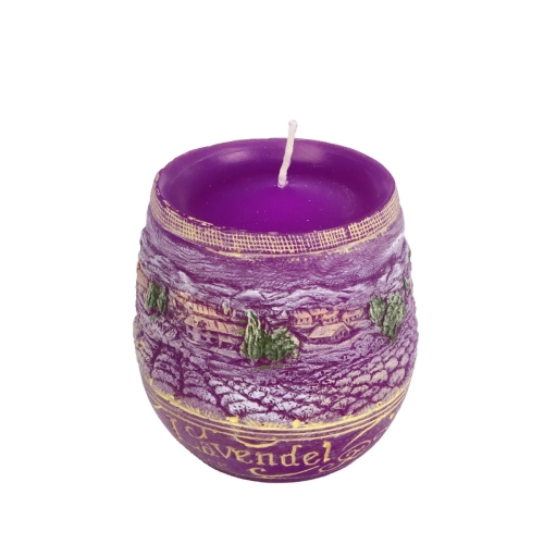 Świeca Zapachowa Lawenda 9x9,5cm Fioletowa - wzór 1