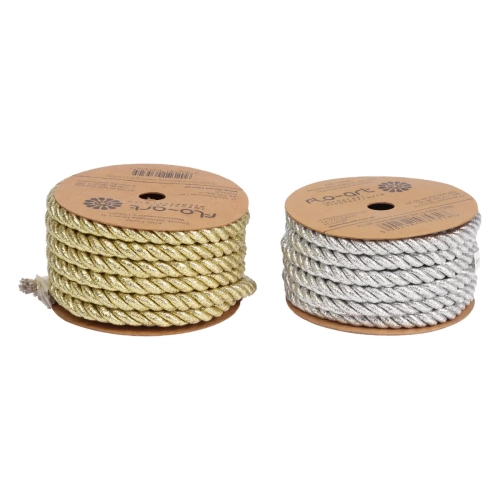 Sznurek Skręcany Metalik 10mmx4,5m - 2 kolory