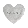 Serce Gipsowe Pamiętamy 15x16cm - 3 kolory