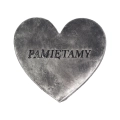 Serce Gipsowe Pamiętamy 15x16cm - 3 kolory
