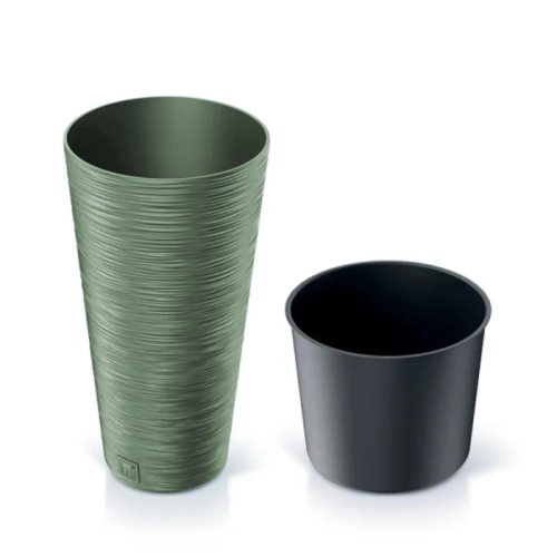Doniczka Plastikowa Furu Round Slim 25x48cm - Zielony