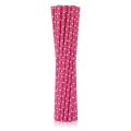 Słomki Papierowe Różowe w Groszki 20cm kpl. 40szt 