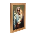 Obraz Święty Józef z Dzieciątkiem 28x23cm - Złota Ramka