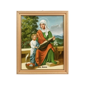 Obraz Św. Anna 28x23cm - Ramka Złota
