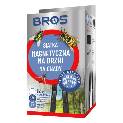 Bros Siatka Magnetyczna na Drzwi Biała 100x220cm 