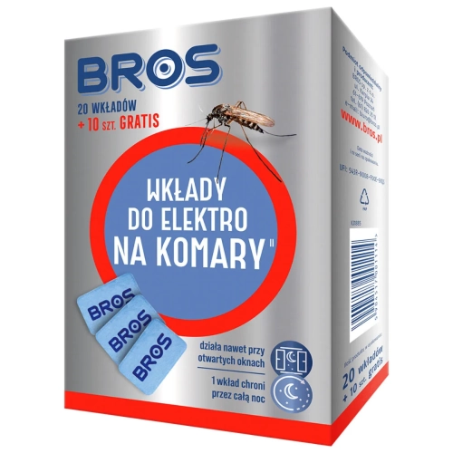 Bros Wkłady do Elektrofumigatora na Komary kpl. 20szt