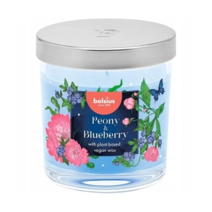 Świeca Zapachowa w Szkle z Wieczkiem 25h - Peony/Blueberry