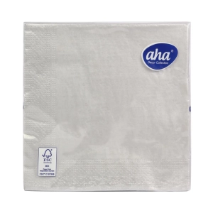 Serwetki AHA 33x33cm kpl. 20szt 3warstwy - Srebrny