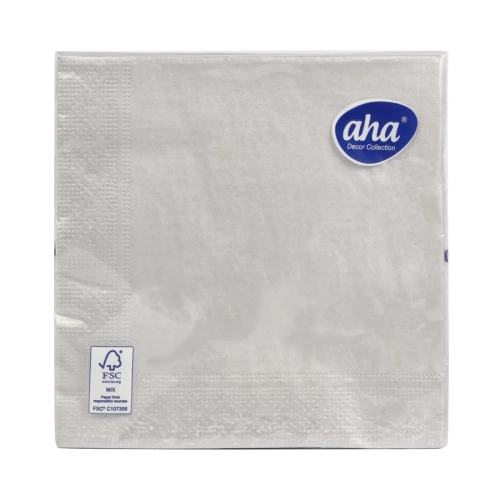 Serwetki AHA 33x33cm kpl. 20szt 3warstwy - Srebrny