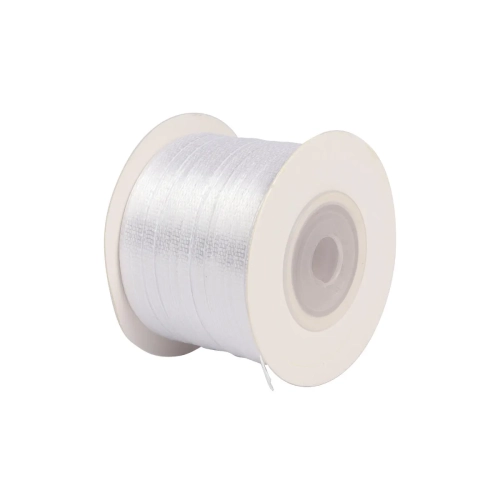 Wstążka Satynowa 3mmx91m - Biały Nr 01